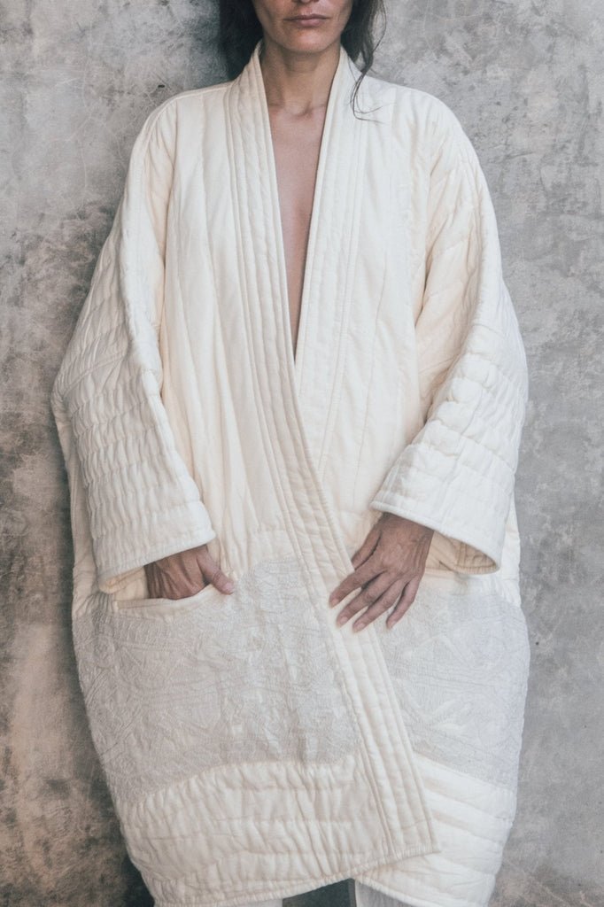 Empress Quilted Cotton Aura Coat - YEVA WORLD