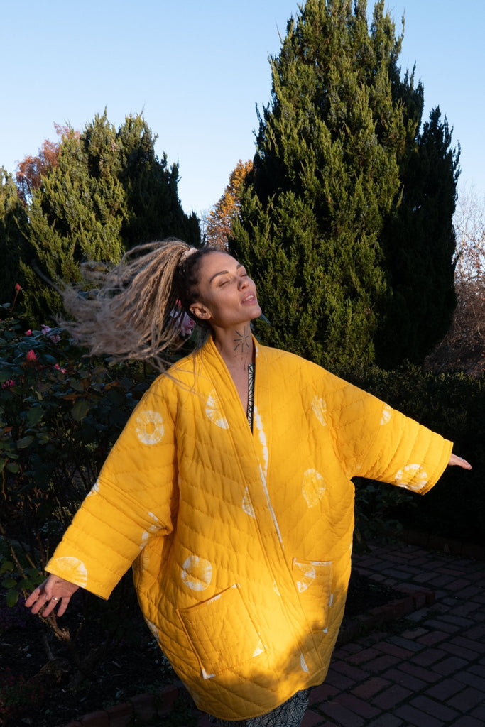 Reversible Sun Quilted Cotton Aura Coat - YEVA WORLD