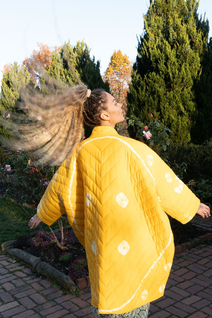 Reversible Sun Quilted Cotton Aura Coat - YEVA WORLD