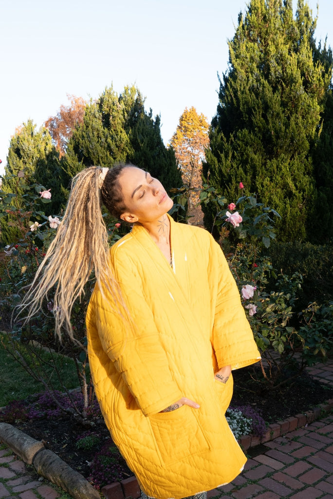 Reversible Sun Quilted Cotton Aura Coat - YEVA WORLD