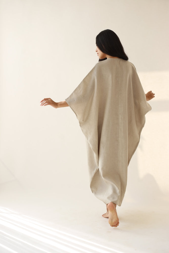 Sand Sanctuary Linen Kaftan - YEVA WORLD