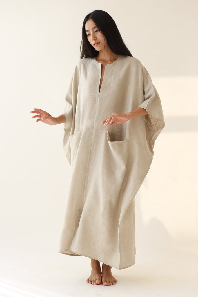 Sand Sanctuary Linen Kaftan - YEVA WORLD