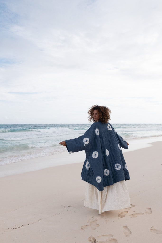 The Moon Quilted Cotton Aura Coat - YEVA WORLD