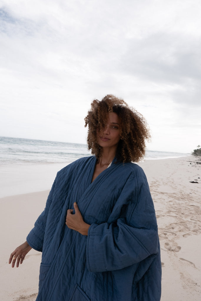 The Moon Quilted Cotton Aura Coat - YEVA WORLD