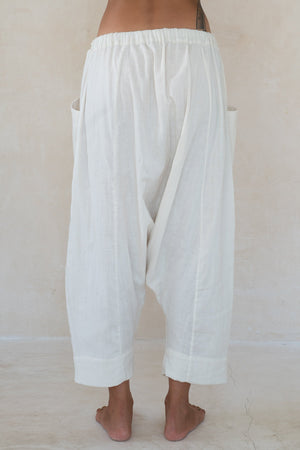 White Mandarin Pants